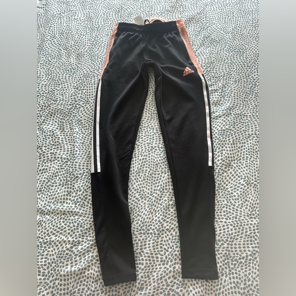 Adidas Black and Pink Track Pants